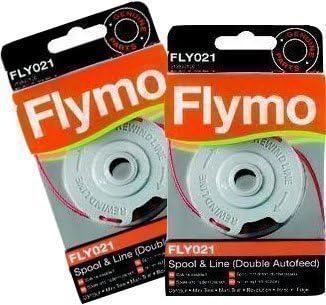 Flymo Two Packs of Genuine Double Autofeed Spool and Trimmer Line FLY021