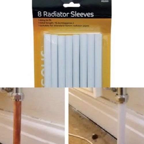 Blackspur 3 X Radiator pipe covers sleeves white 15mm - 8 pack
