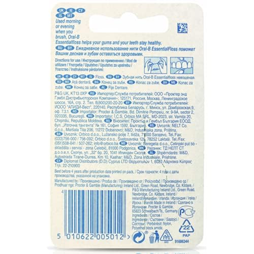 Oral-B Essentialfloss Dental Floss Unwaxed 50 m