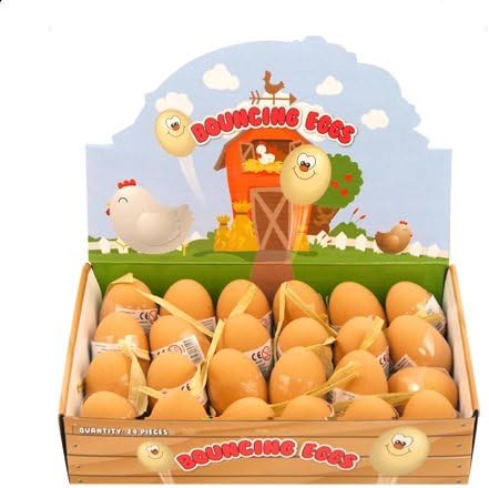 Henbrandt 6 x Bouncy Eggs Rubber Balls - Fake Eggs