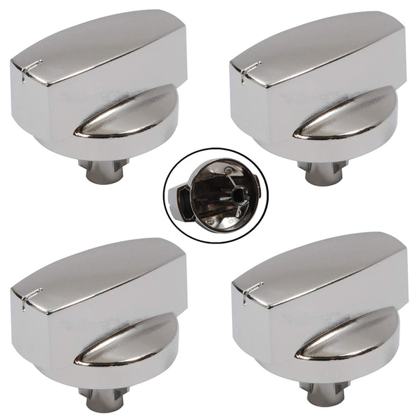 Genuine Belling 444445412 444445413 1000DF Oven Cooker Hob Temperature Control Knob (Silver/Chrome, Pack of 1, 2, 3, 4, 5 or 6 Knobs)