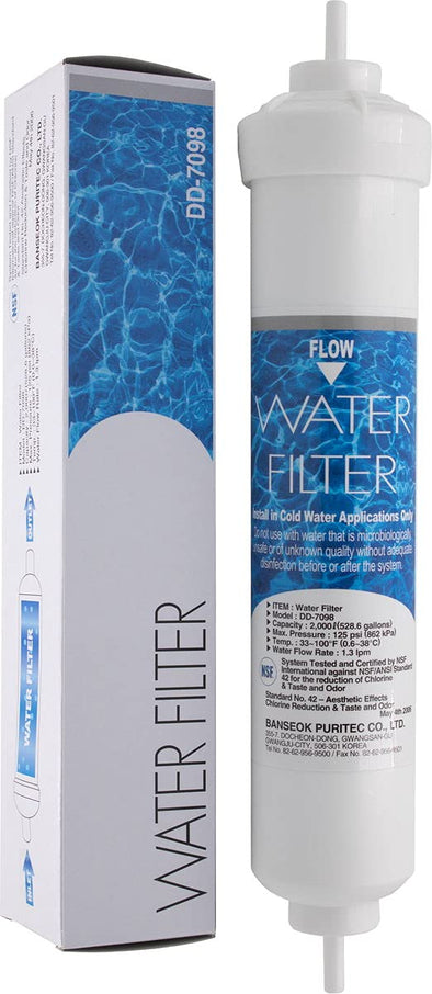 Genuine DD-7098 External Inline Water Filter for Neff K3990X7/04 K3990X7GB/01 Fridge Freezer