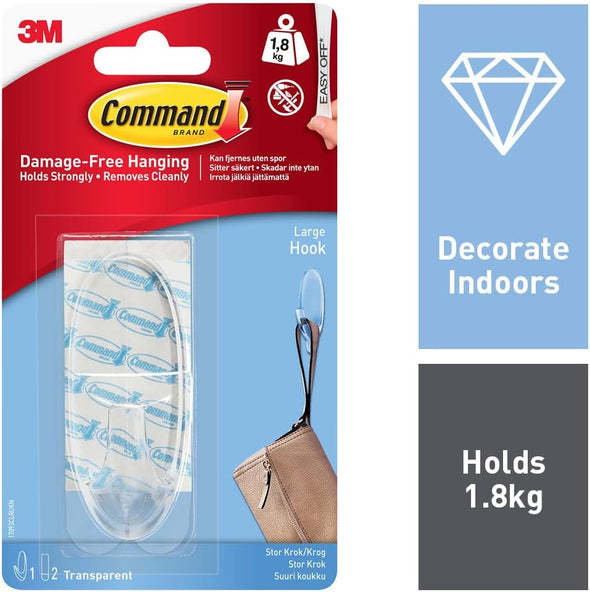 Command 17093CLR Hook with Strips - Clear