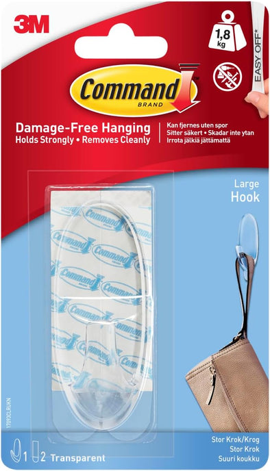 Command 17093CLR Hook with Strips - Clear