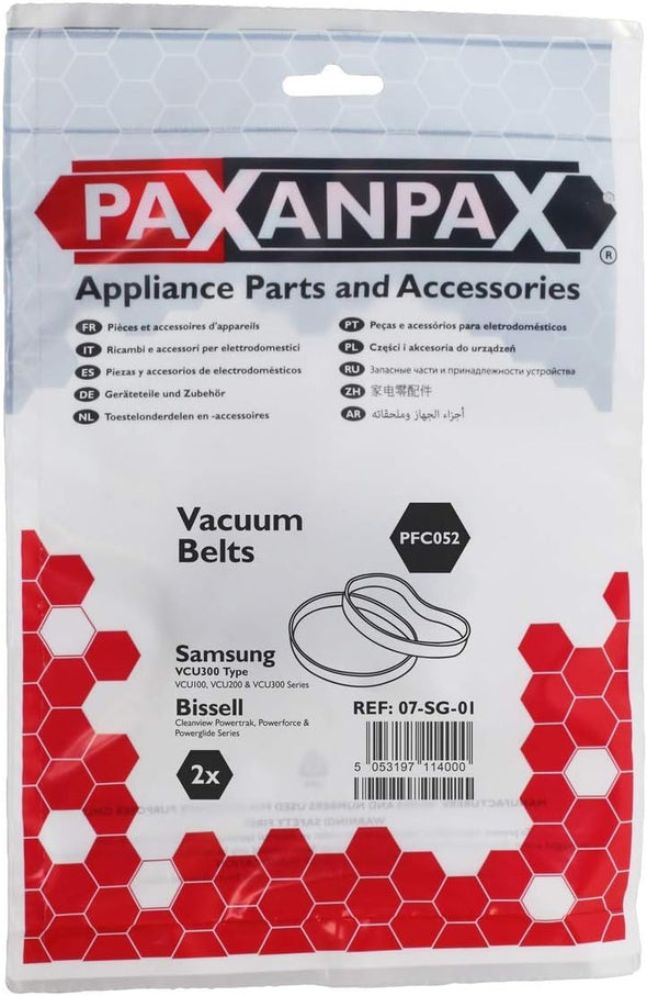 Paxanpax PFC052 Compatible Drive Belts Samsung 'VCU300' Type Retail Packed (Pack of 2)