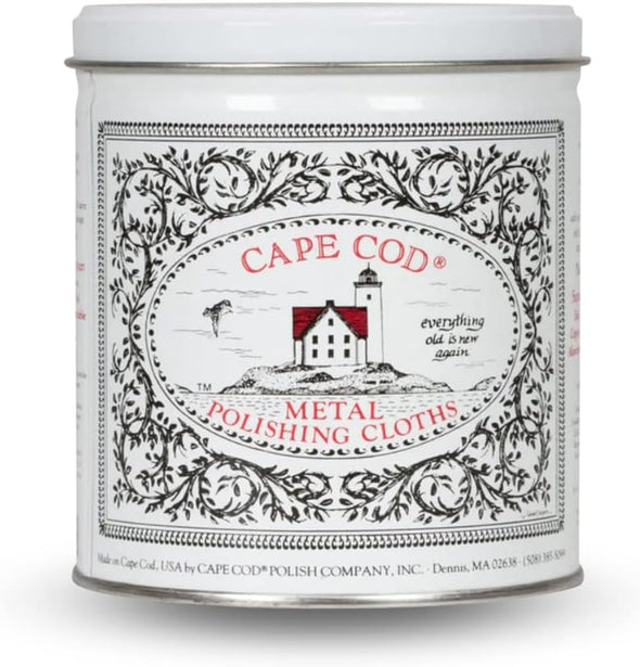 Cape Cod Economy Tin Metal Polish-8828, (6) 4 x 6, (1) 12 x 12 polishing cloth pair of nitrile gloves
