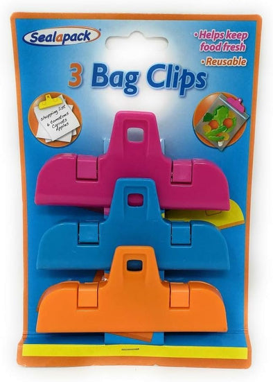 3PC Large Bag Clips - Kitchen Storage Food Fresh Freezer Fridge Plastic Seal New