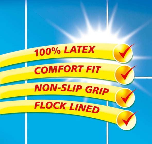 Duzzit Household Gloves, Rubber Gloves, 2 Pairs, Medium