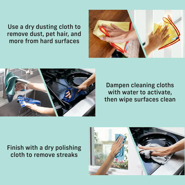 E-Cloth Home Cleaning Set, Assorted Colours, 8 Cloth Set