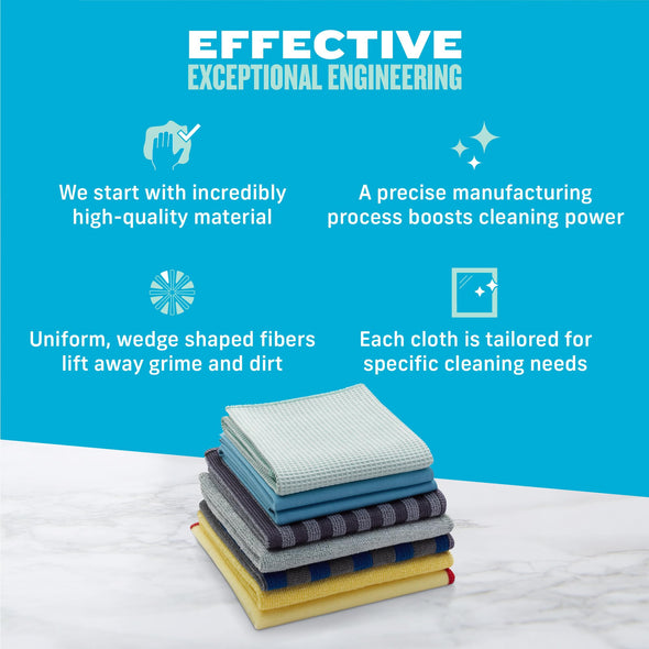 E-Cloth Home Cleaning Set, Assorted Colours, 8 Cloth Set