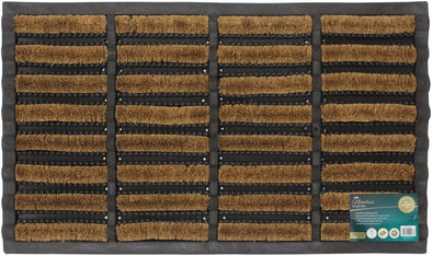 JVL Heavy Duty Nimbus Rubber Natural Coir Tuffscrape Door Mat, Rattan