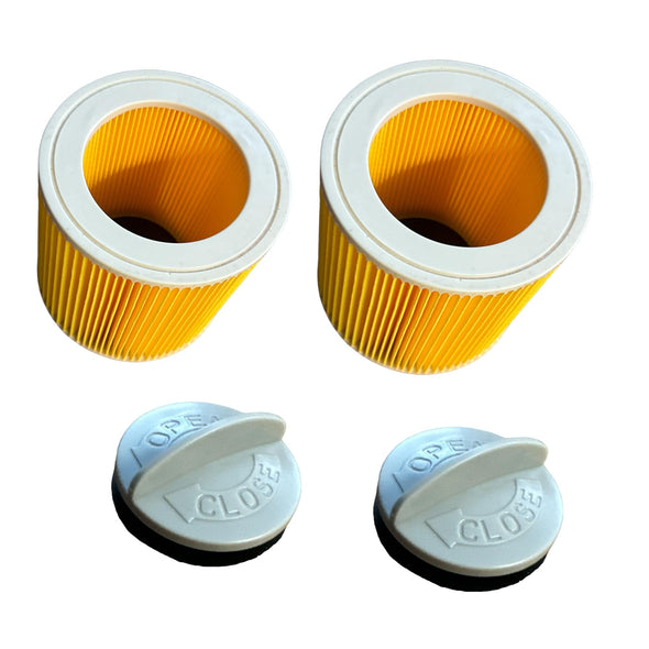 Quailitas Premium Filter Cartridges [Pack of 2] - Vacuum Cleaner Cartridge Filter for K?rcher WD2, WD3, MV2, MV3 for Wet and Dry Application | Vacuum Accessories