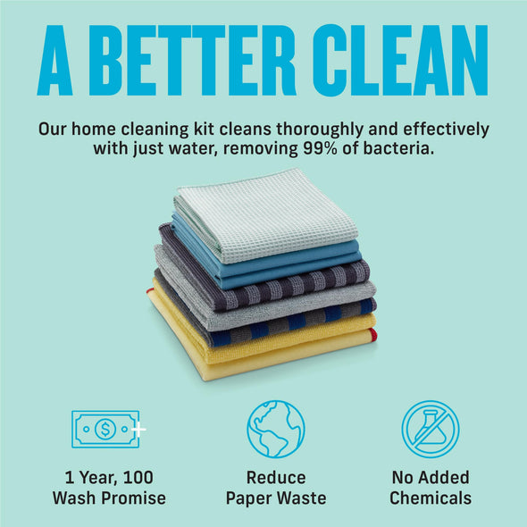 E-Cloth Home Cleaning Set, Assorted Colours, 8 Cloth Set