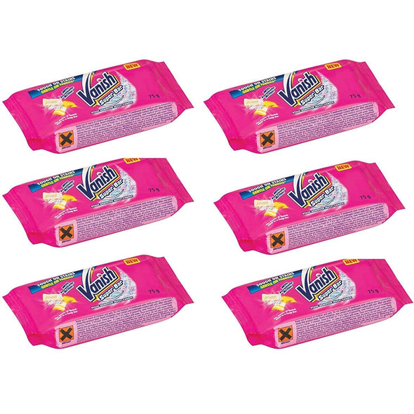 6 x Vanish Stain Remover Pre-Wash Bar 75g Per Bar Laundry Washing