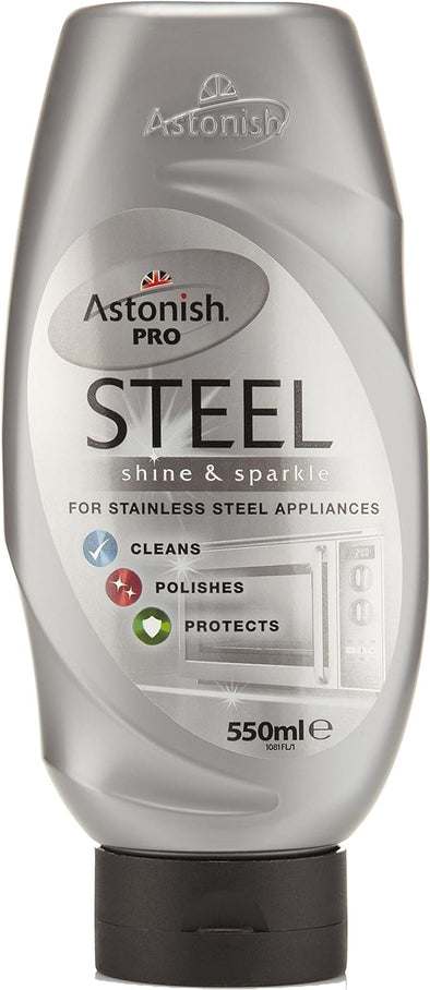 Astonish Pro Steel - Shine & Sparkle For Stainless Steel Appliances - 550ML