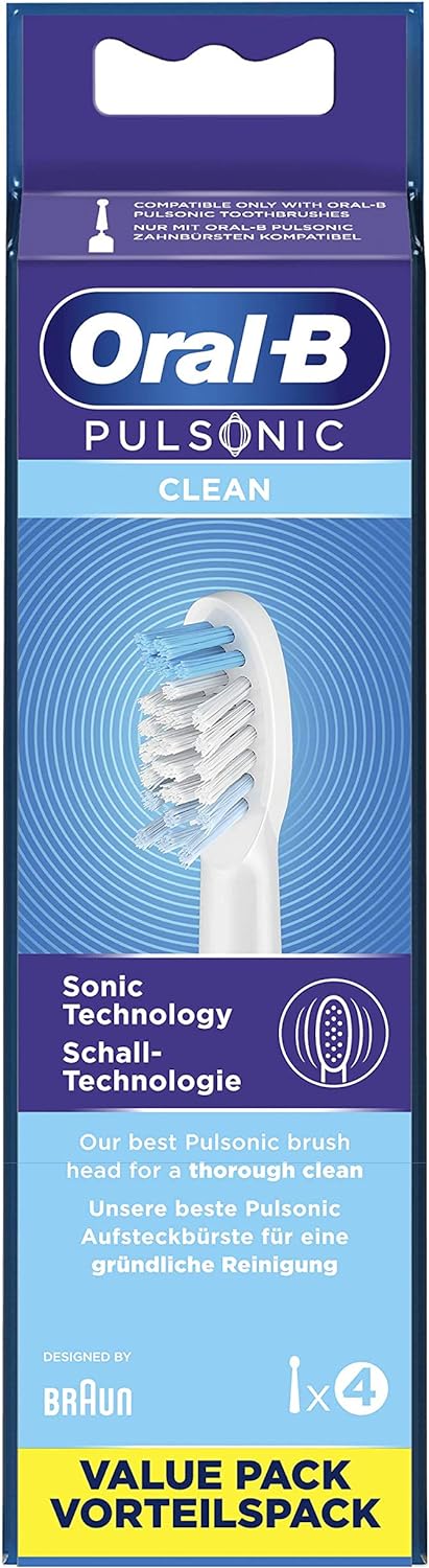 Oral-B Pulsonic Clean Toothbrush Heads for Sonic Toothbrushes (Pack of 4)
