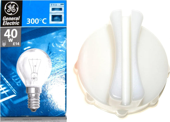 BOSCH, NEFF & Siemens Oven Bulb 300c 40W E14 SES, Original GE Lamp Plus A Handy Custom Fit Glass Lens Removal Tool.
