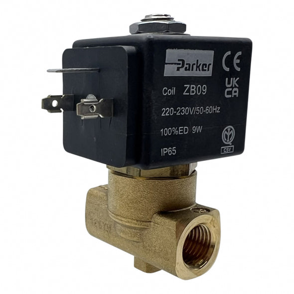 PARKER 2 WAY INLET SOLENOID VALVE 230V 1/4 3MM 9W