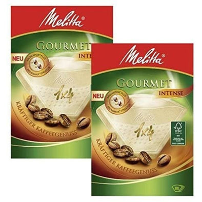 2 BOXES of Melitta Size 1x4 Gourmet Intense Coffee Filters, Pack of 80 - Quailitas Limited