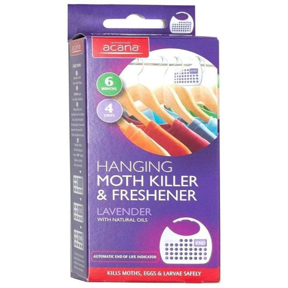 Acana 2x 2675-1 Hanging Moth Killer and Lavender Freshener - White (Pack of 4) - Quailitas Limited