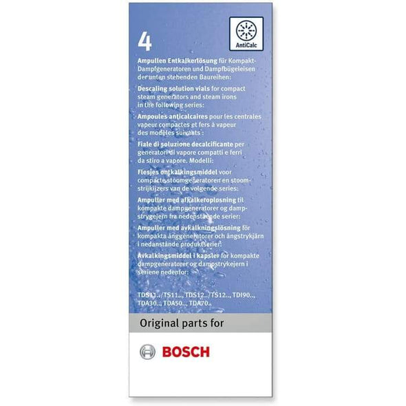 Bosch TDZ1101 Descaling Liquid for Steam Irons - Quailitas Limited