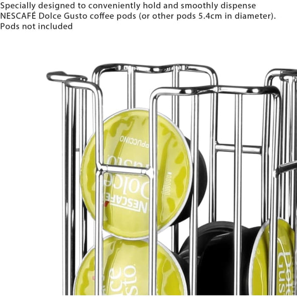 Coffee Pod Holder,Kealive Coffee Holder, Dolce Gusto 24 Coffee Pod 360° Rotating Holder Rack, Capsule Stand, 32.5 X 12.0X 12.0 CM - Quailitas Limited