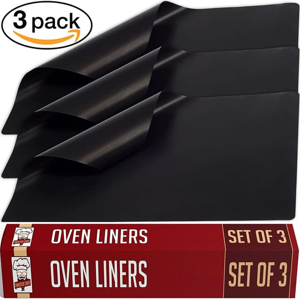 Large Non-Stick Oven Liners - Set of 3 - Master Chef Quality Kitchen Accessories for Home Cooks - Keeps Ovens Clean - Heavy Duty, Easy to Use, Versatile - Quailitas Limited