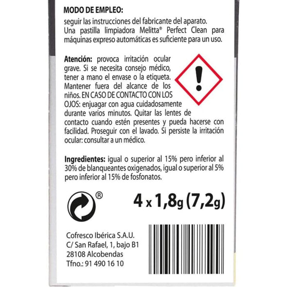 Melitta Perfect Clean Cleaning Tablets, Automatic Coffee, Capsule, and Pod Machines, 4 x 1.8 g - Quailitas Limited