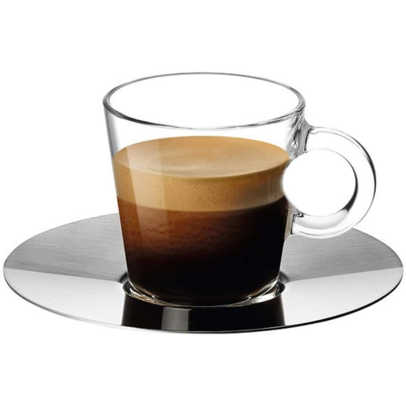 Nespresso View Collection: Set of 2 espresso glass cups and saucers (80 ml) - Quailitas Limited