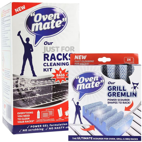 Oven Mate Cleaner Just For Racks Cleaning Gel Kit & Grill Gremlin For Oven Shelves & BBQ Grills - Quailitas Limited