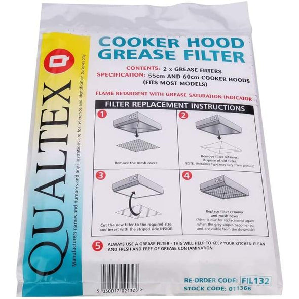 Qualtex Cooker Hood/Extractor Grease Filter (Twin Pack) - Quailitas Limited