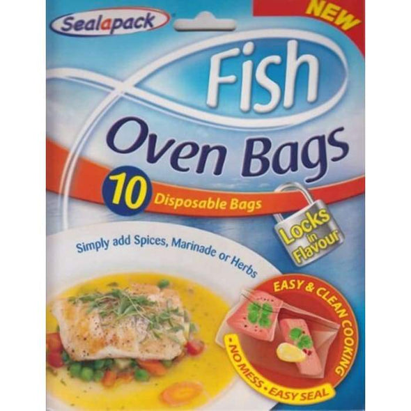 Sealapack - Fish Oven Bags - 10 Disposable Bags - No Mess Easy Seal - Quailitas Limited