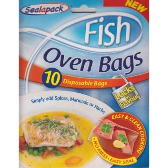 Sealapack - Fish Oven Bags - 10 Disposable Bags - No Mess Easy Seal - Quailitas Limited